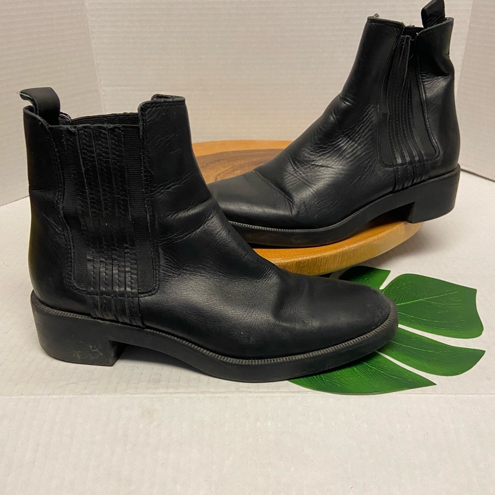 Zara Leather Slip On Boots - Picture 1 of 11